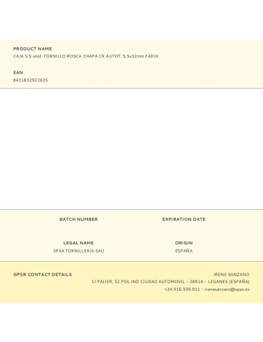 Caja s 5 unid. tornillo rosca chapa cr autot. 5,5x32mm fadix
