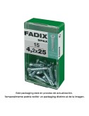 Caja s 15 unid. tornillo rosca chapa cp autot. cinc 4,2x25mm fadix