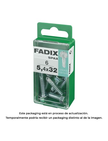 Caja s 6 unid. tornillo rosca chapa hexagonal autot. 5,4x32mm fadix