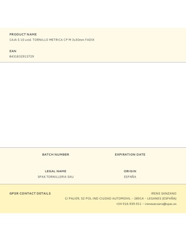 Caja s 10 unid. tornillo metrica cp m 3x30mm fadix