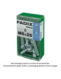 Caja s 8 unid. tornillo metrica cab hex+tuerca cinc m 6x25mm fadix