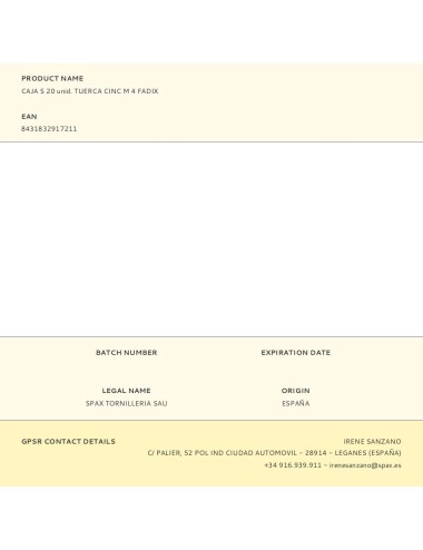 Caja s 20 unid. tuerca cinc m 4 fadix