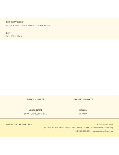 Caja s 6 unid. tuerca ciega cinc m 8 fadix