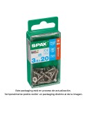 Caja 25 unid. tornillo madera spax cabeza plana inox a2 3,5x20mm spax