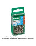 Caja 25 unid. tornillo madera spax cabeza plana inox a2 3,5x25mm spax