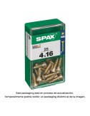 Caja 25 unid. tornillo madera cabeza plana yellox 4,0x16mm spax