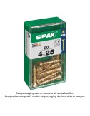 Caja 20 unid. tornillo madera cabeza plana yellox 4,0x25mm spax