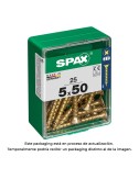 Caja 25 uds. tornillo madera spax cab. plana yellox 5,0x50mm spax