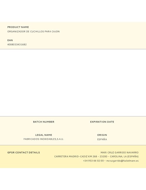 Organizador de cuchillos para cajón