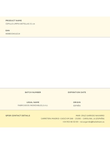 Cepillo limpia botellas 31 cm