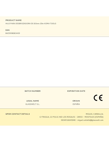 Hilo para desbrozadora de ø2mm 20m koma tools