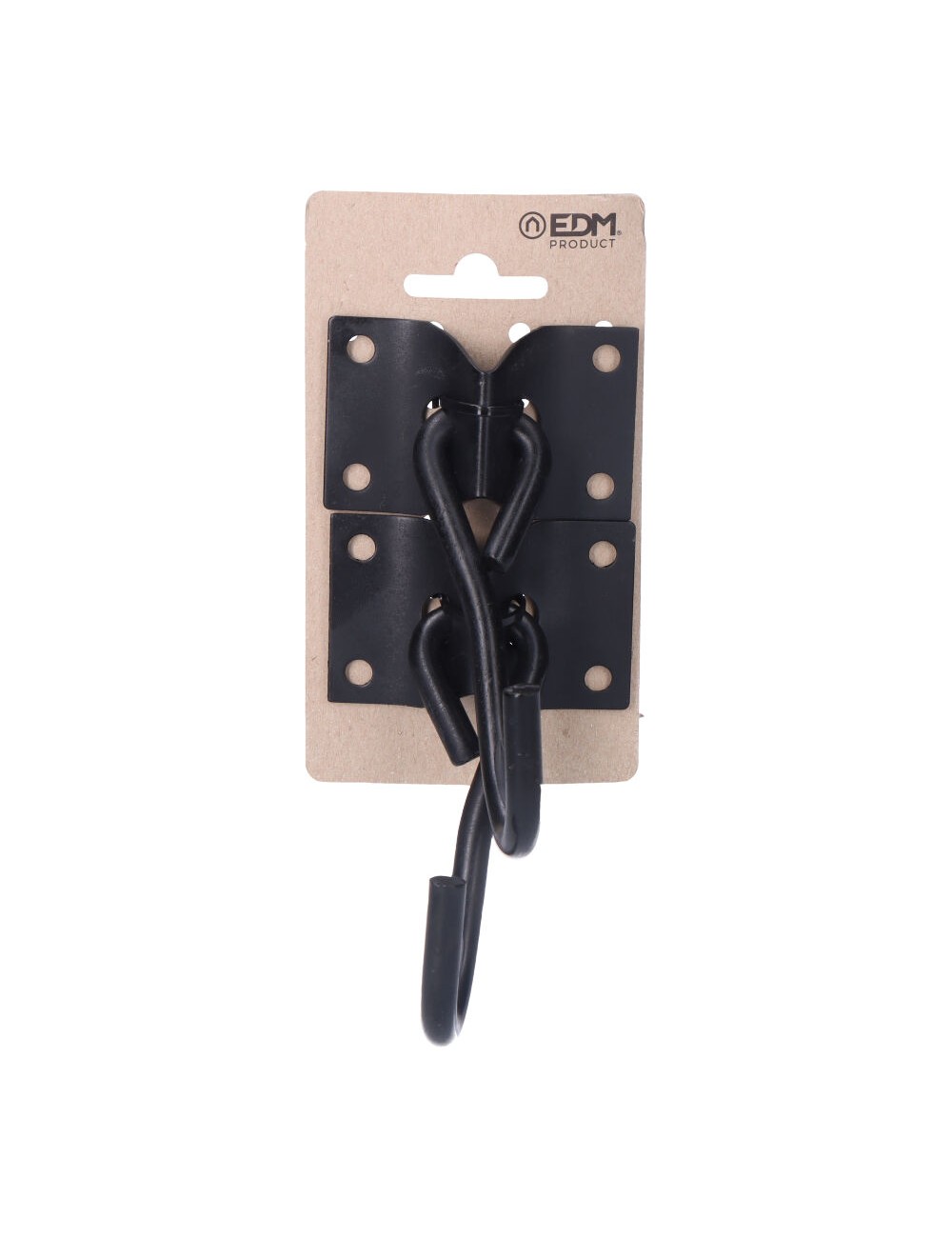 2 unid. placa con gancho colgador de hamaca 70x45mm negra