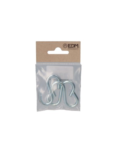 Gancho en forma de s 50 mm zincado, 3 uds