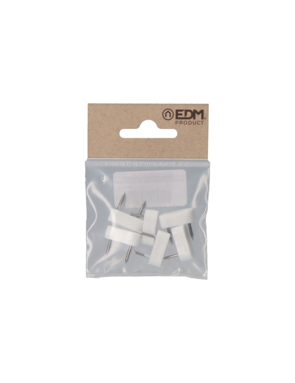 Pack 6 uds. tope armario 2 puntas 7x18mm blanco