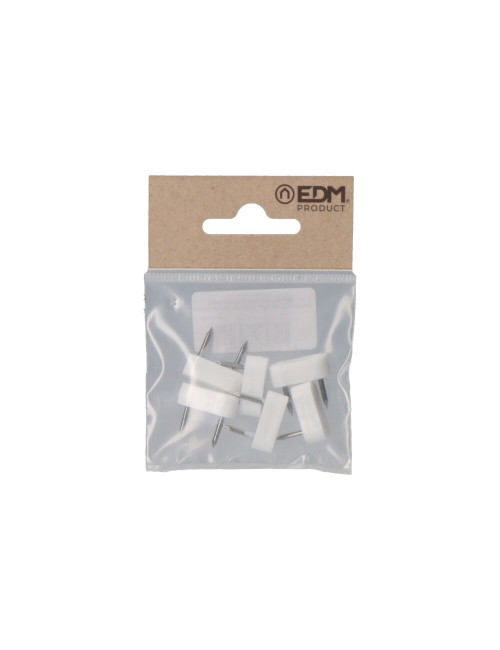 Pack 6 uds. tope armario 2 puntas 7x18mm blanco