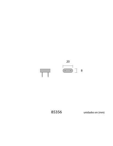 Pack 6 uds. tope armario 2 puntas 7x18mm marrón