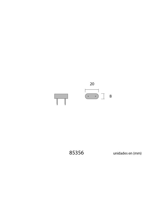 Pack 6 uds. tope armario 2 puntas 7x18mm marrón