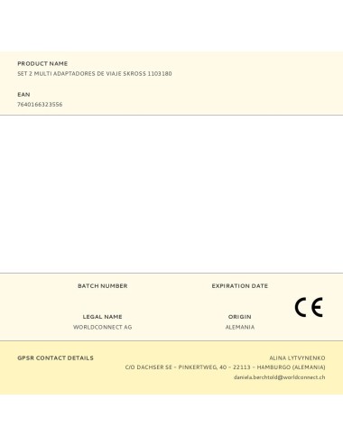 Set 2 multi adaptadores de viaje skross 1103180