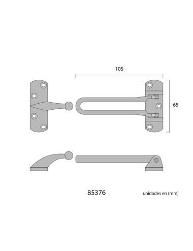 Retenedor seguridad zamak cromado