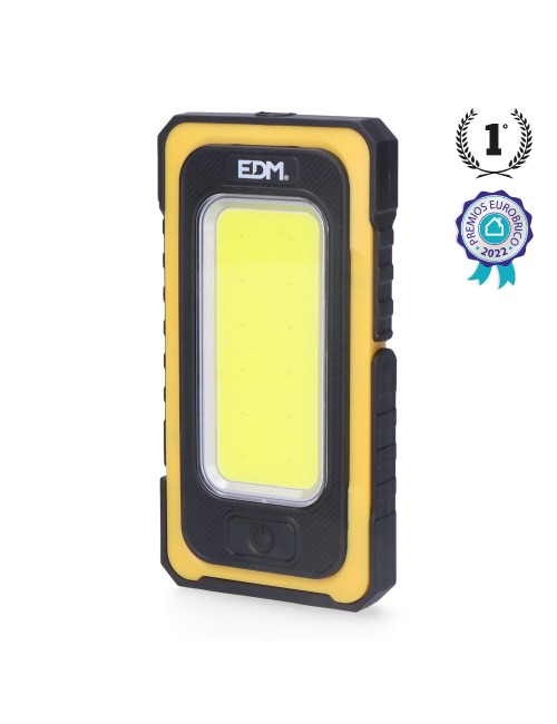 Linterna led cob solar force, recargable, con gancho e imán, 10 w 750 lm