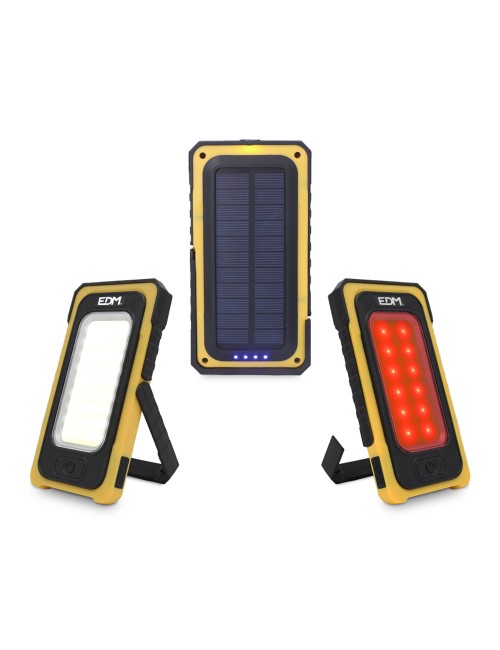 Linterna led cob solar force, recargable, con gancho e imán, 10 w 750 lm