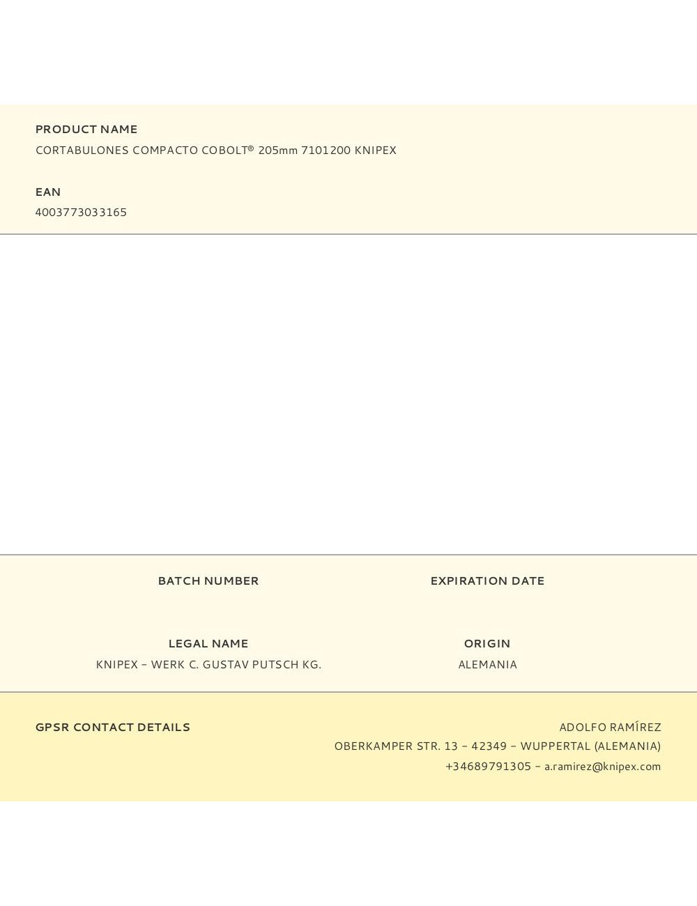 Cortabulones compacto cobolt® 205 mm