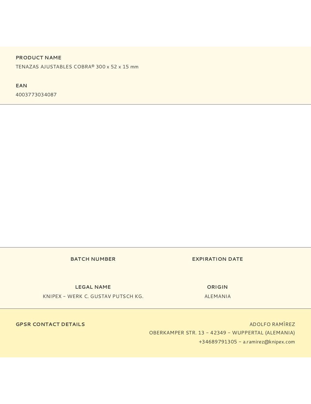 Tenazas ajustables cobra® 300 x 52 x 15 mm