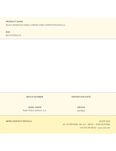 Muela desbaste doble corona para hormigón ø100 mm