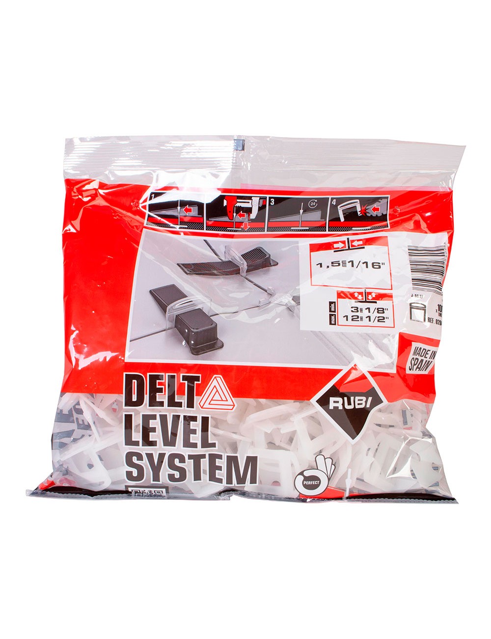 Brida 3-12mm 1,5mm delta level system (b-100 unid.) r2840 rubi