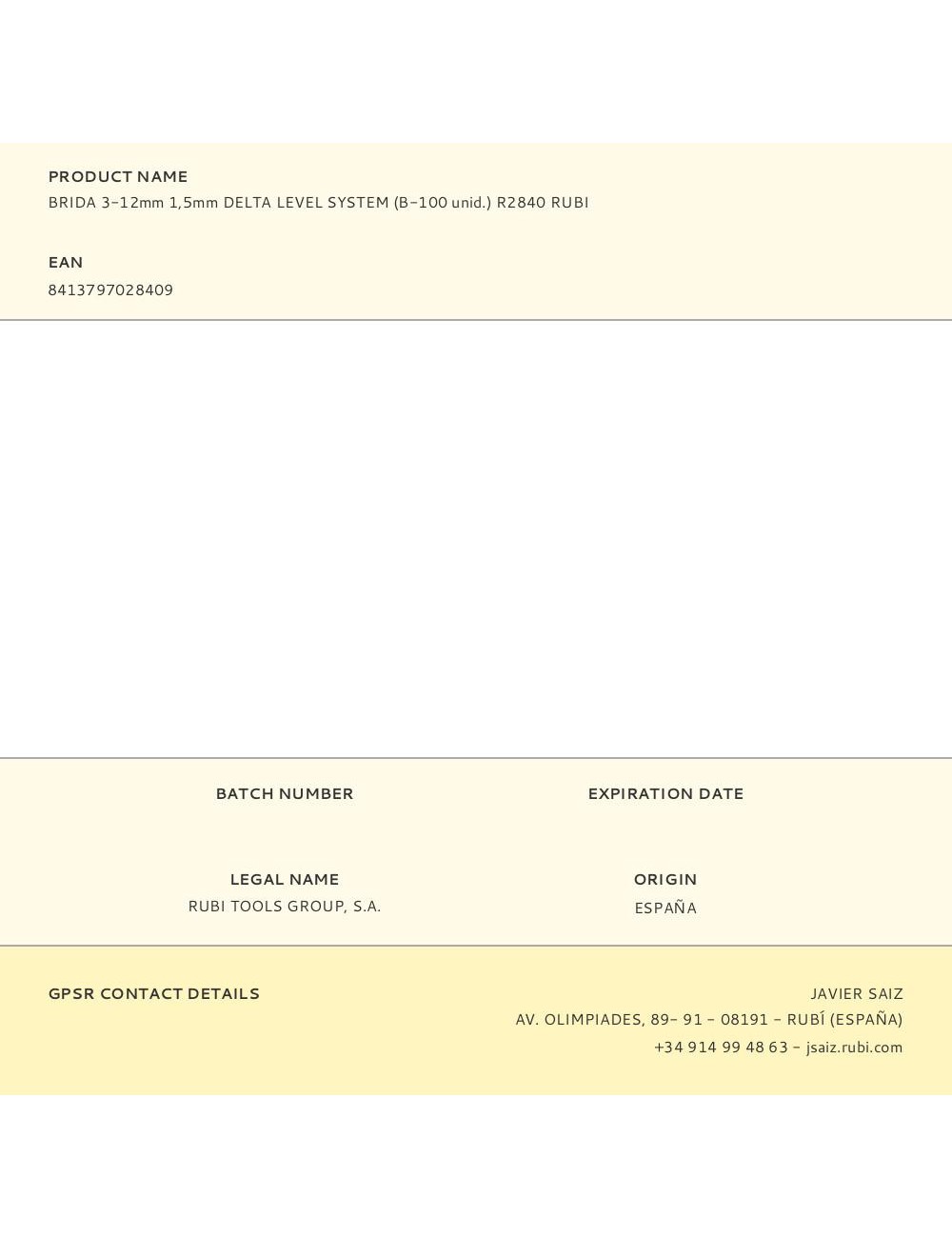 Brida 3-12mm 1,5mm delta level system (b-100 unid.) r2840 rubi