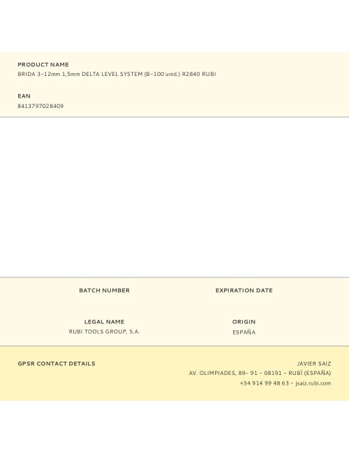 Brida 3-12mm 1,5mm delta level system (b-100 unid.) r2840 rubi