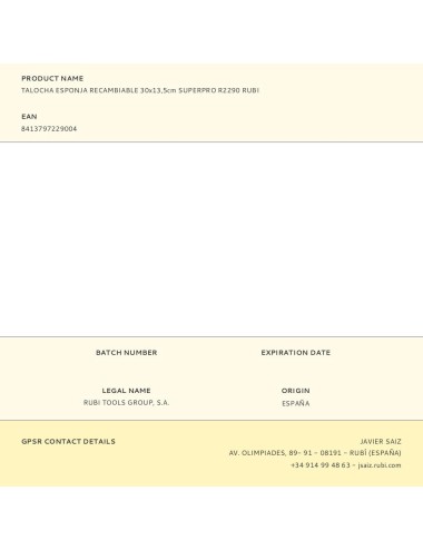 Talocha esponja recambiable 30x13,5cm superpro r2290 rubi