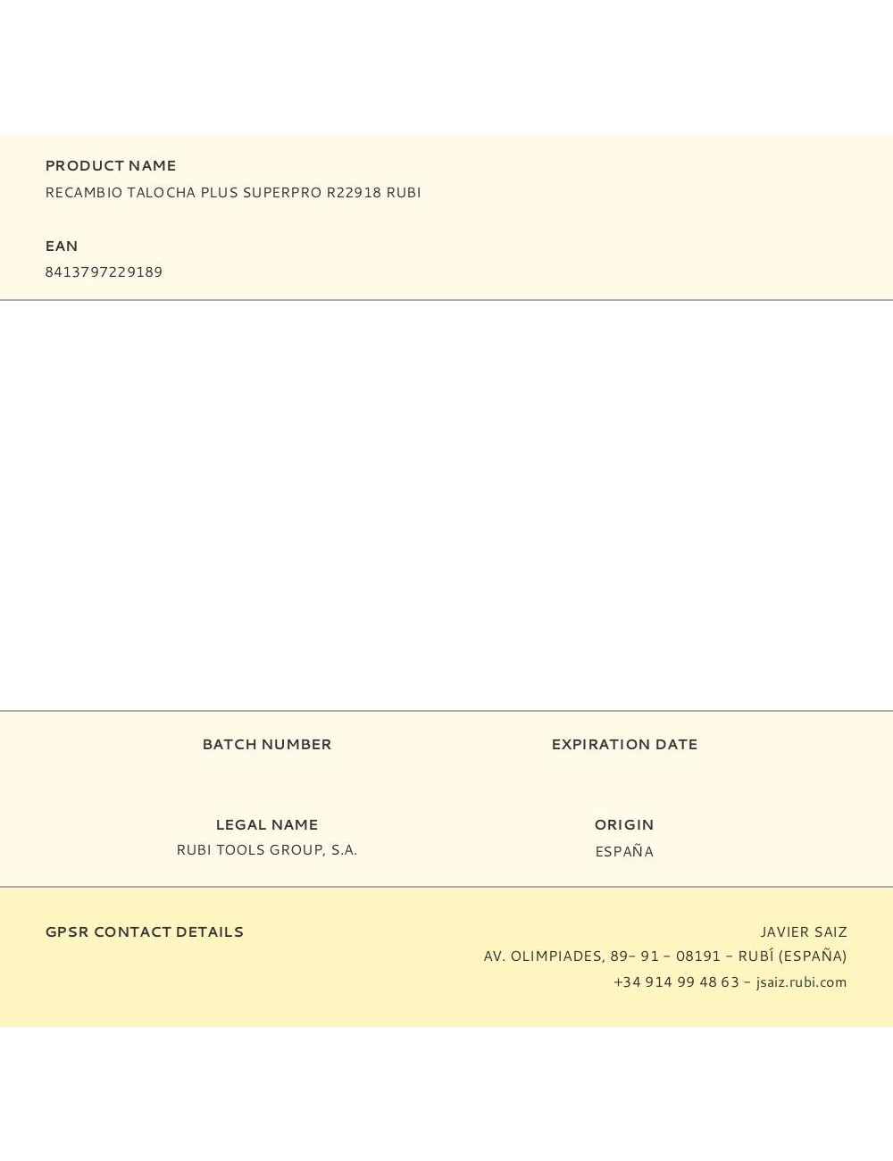 Recambio talocha plus superpro r22918 rubi