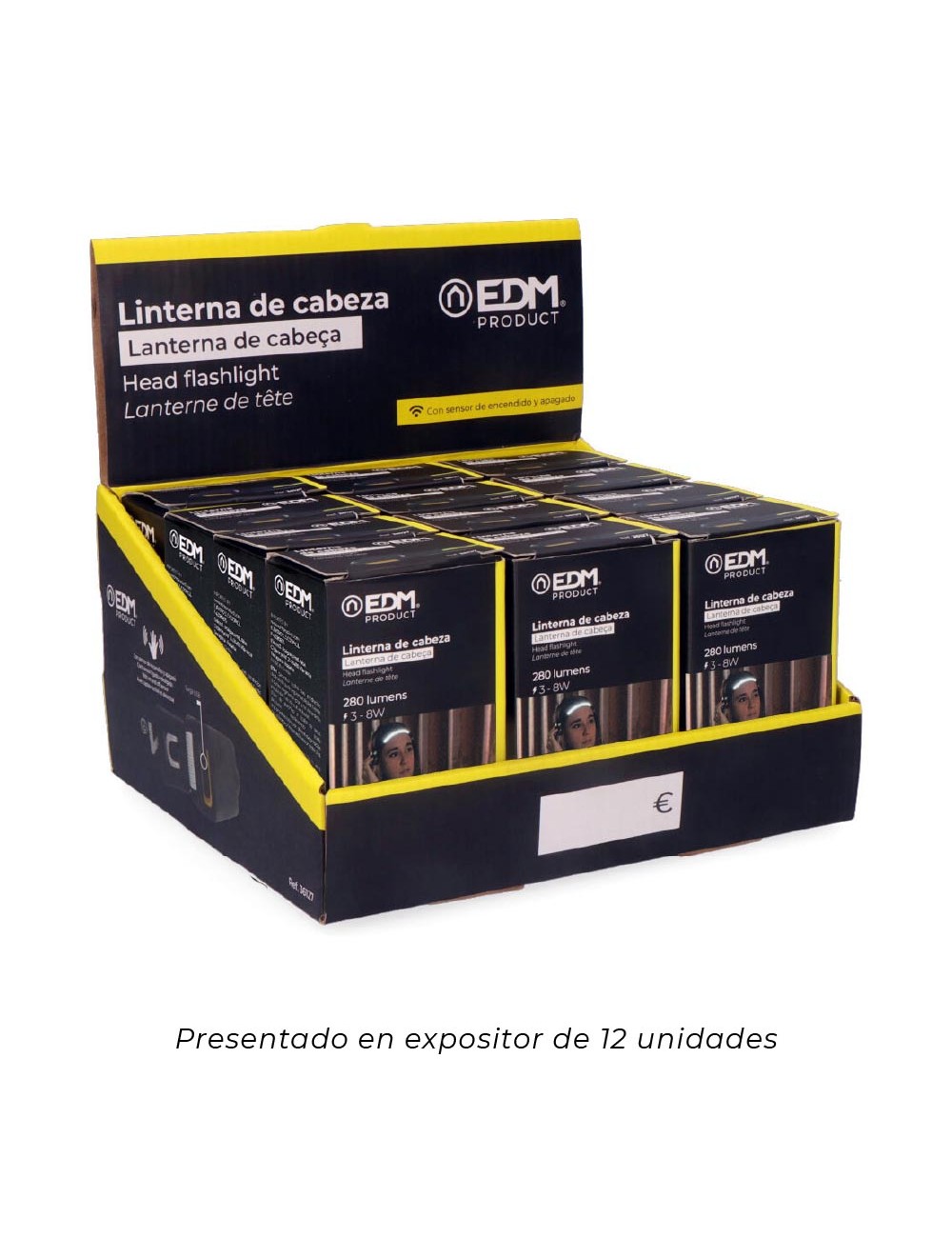 Linterna frontal con sensor recargable