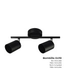 Foco 2 elementos gu10 50 w (bombilla no incluida) color negro 30 x 9 x 17 cm
