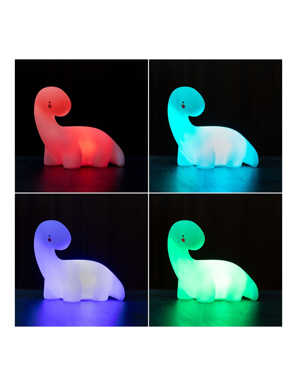 Luz nocturna decorativa led dinosaurio multicolor