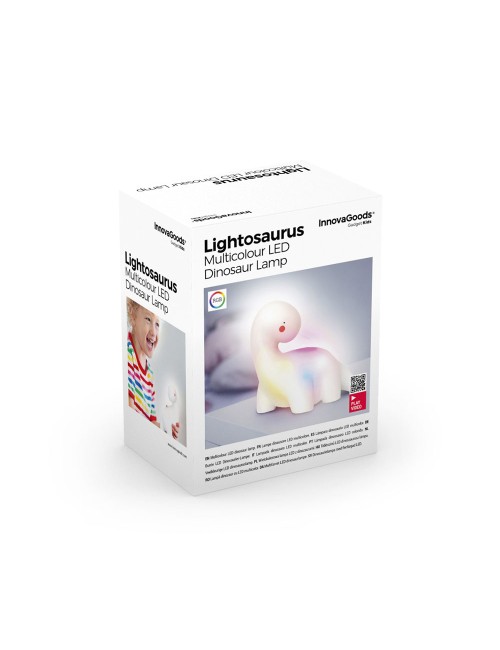 Luz nocturna decorativa led dinosaurio multicolor