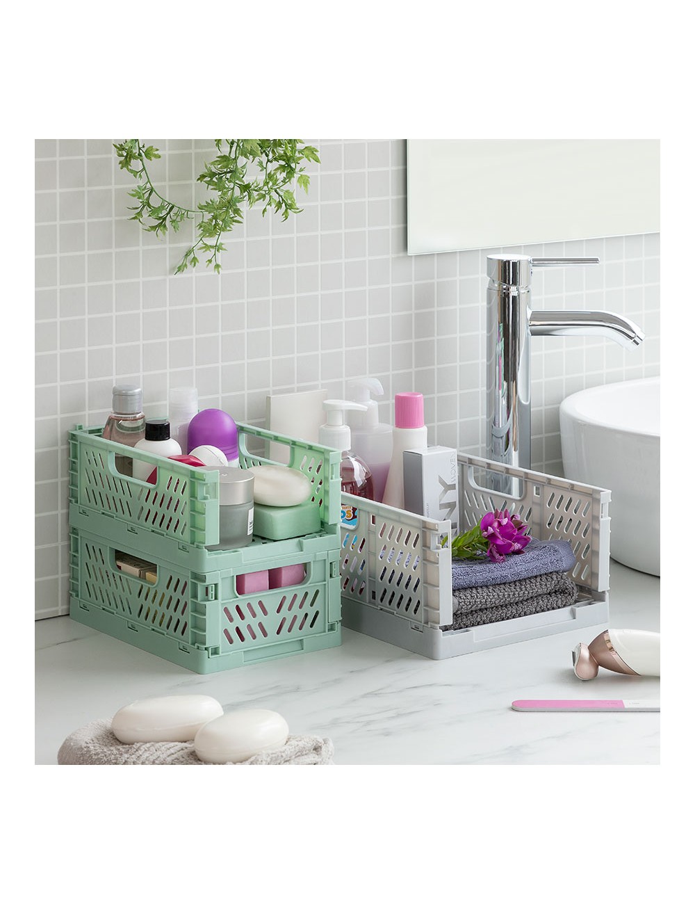 Set de 3 cajas organizadoras plegables y apilables boxtor