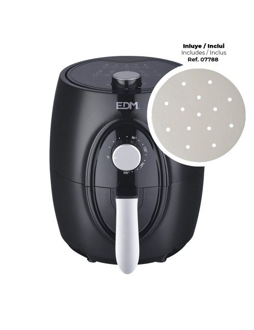 Freidora de aire 3,6 l 1400 w con cesta *** promoción regalo 1 ud ref. 07788 - papel freidora de aire ø17 cm 100 uds ***