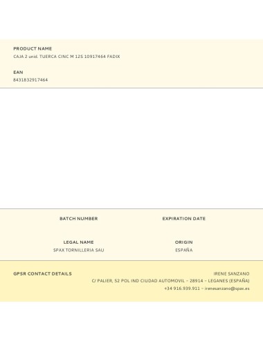 Caja 2 unid. tuerca cinc m 12s 10917464 fadix