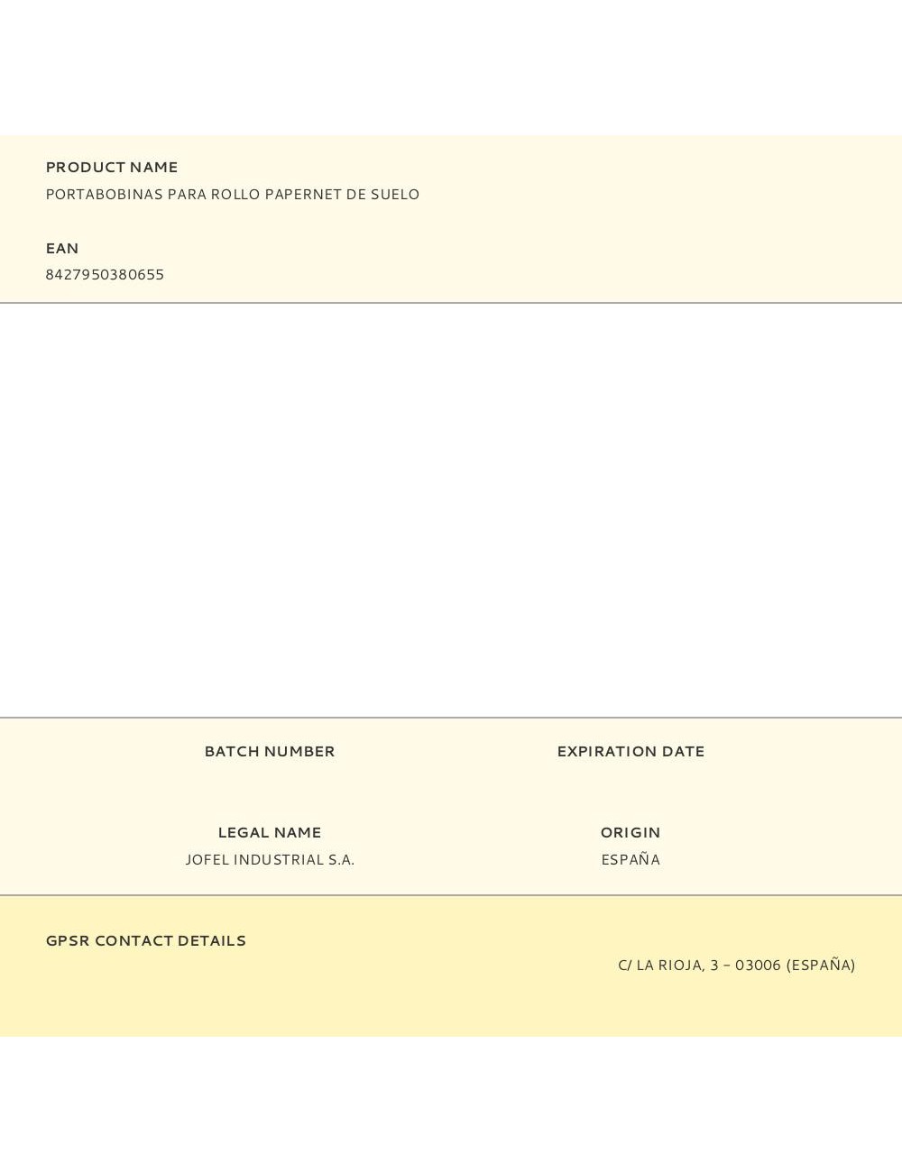 Portabobinas para rollo papernet de suelo