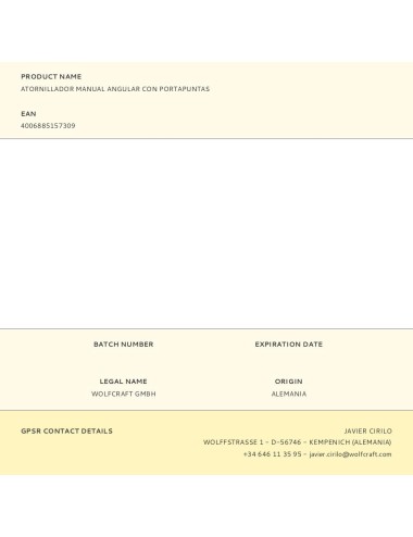 Atornillador manual angular con portapuntas