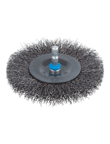 Cepillo de disco de alambre de acero vástago hexagonal ø100 x 10 mm