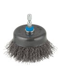 Cepillo de copa de alambre de acero, vástago hexagonal, ø75 mm