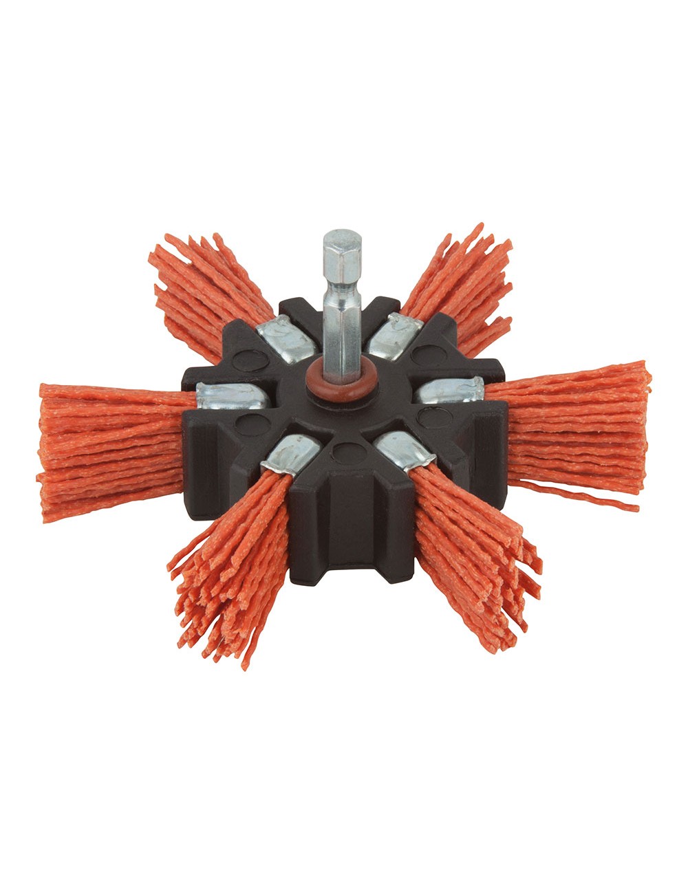 Cepillo de abanico de alambre de nylon vástago hexagonal ø100 x 20 mm