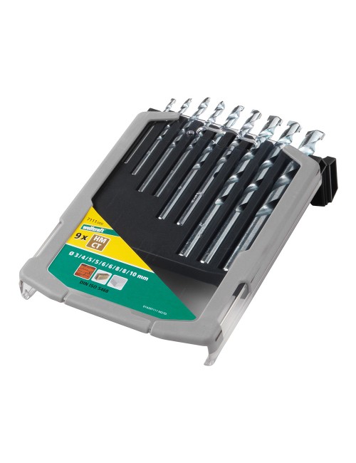 Broca para piedra, juego de 9 piezas, ø3,00 - ø10,00 mm