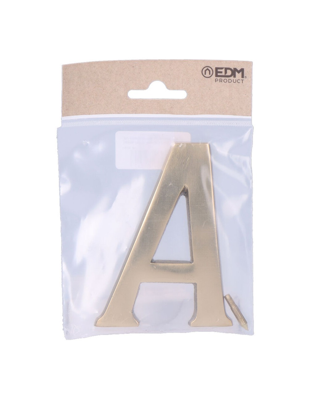 Letra a latón pulido 10cm fijación invisible edm