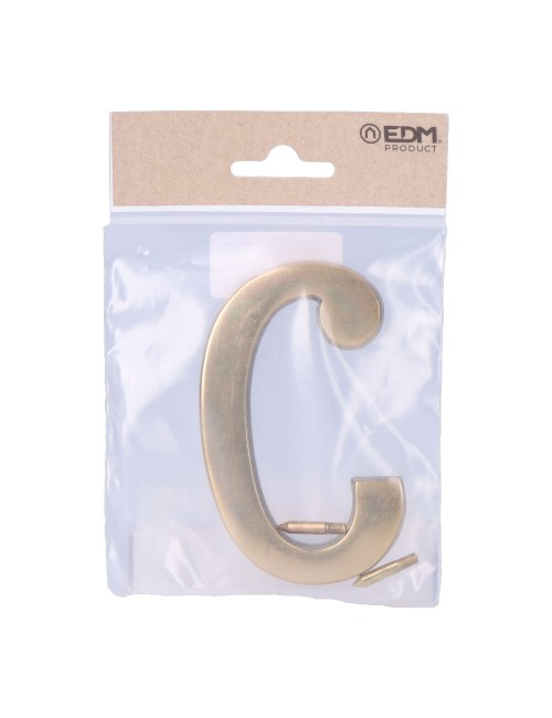 Letra c latón pulido 10cm fijación invisible edm