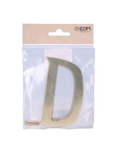 Letra d latón pulido 10cm fijación invisible edm