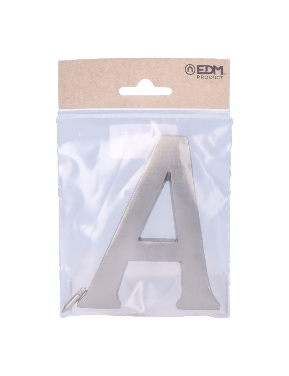 Letra a niquel mate 10cm fijación invisible edm